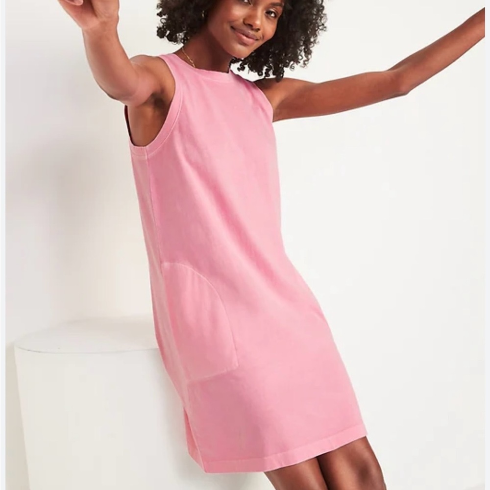Sleeveless Pink Shift Dress